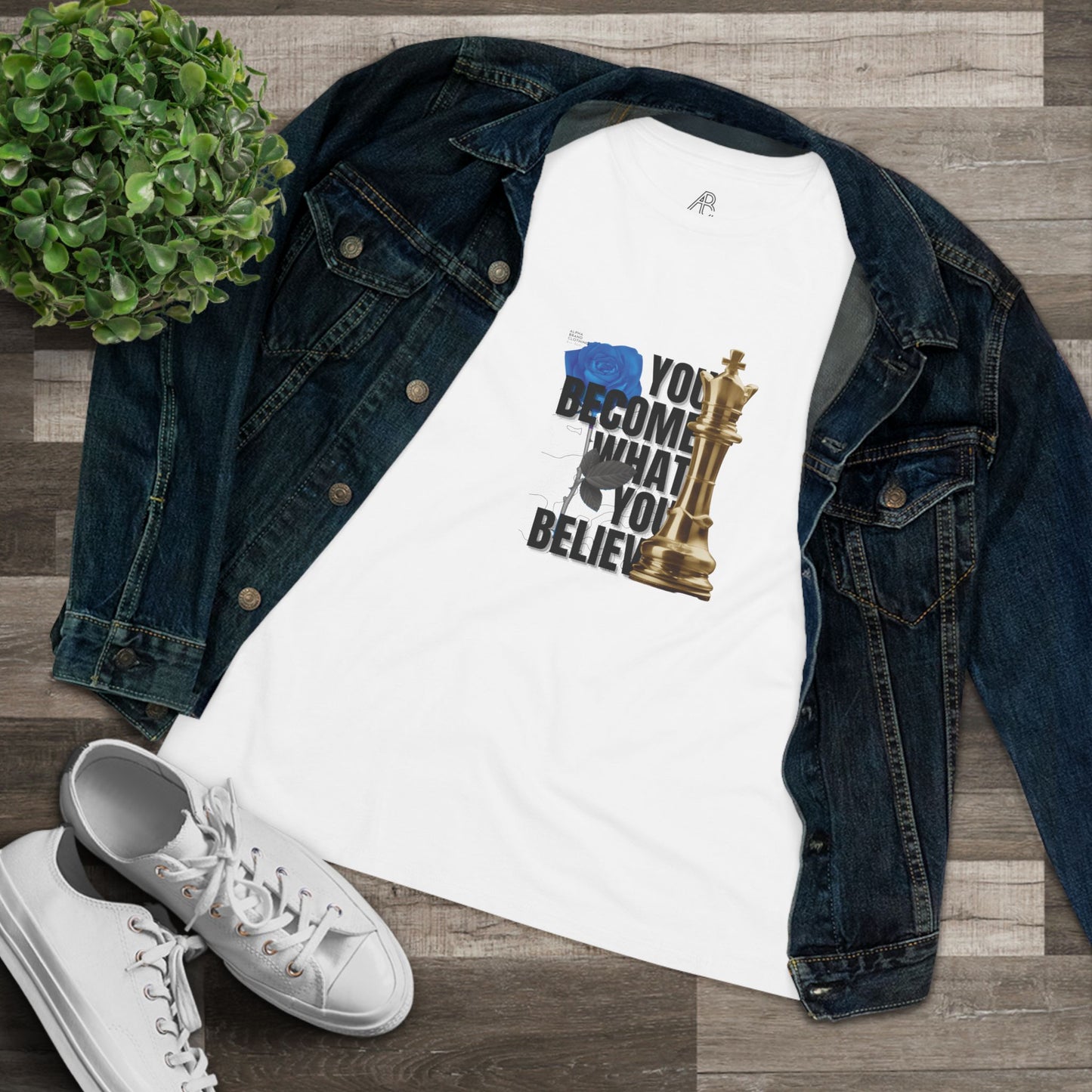 Empowering Women's Cotton Tee - "You Become What You Believe"