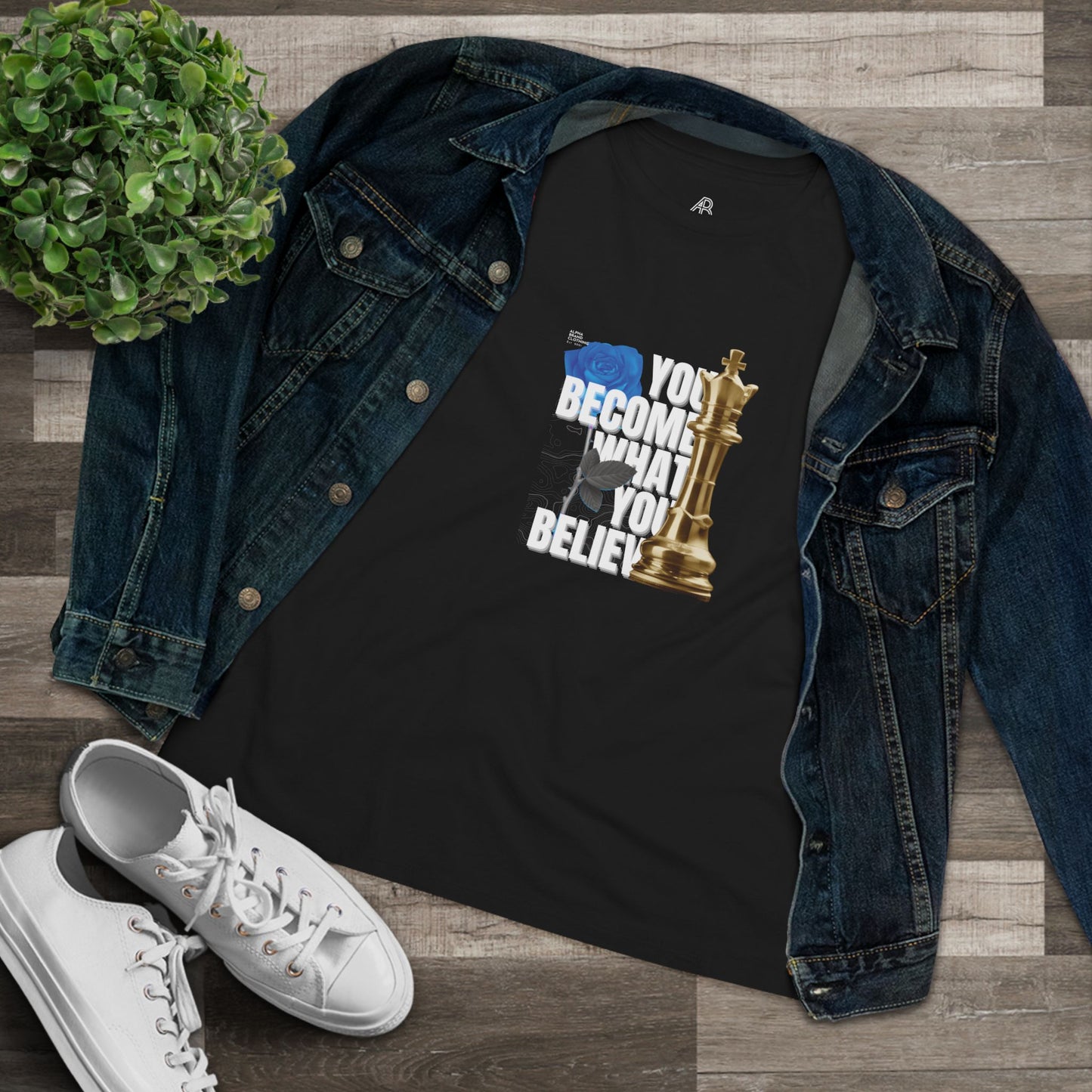 Empowering Women's Cotton Tee - "You Become What You Believe"
