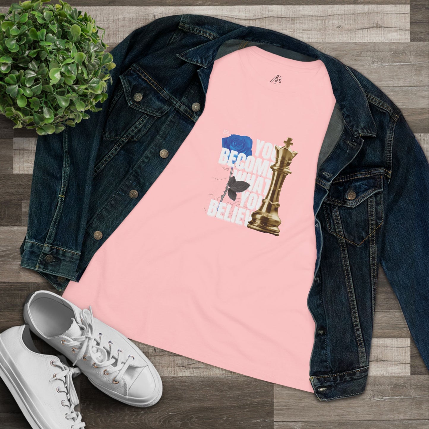 Empowering Women's Cotton Tee - "You Become What You Believe"